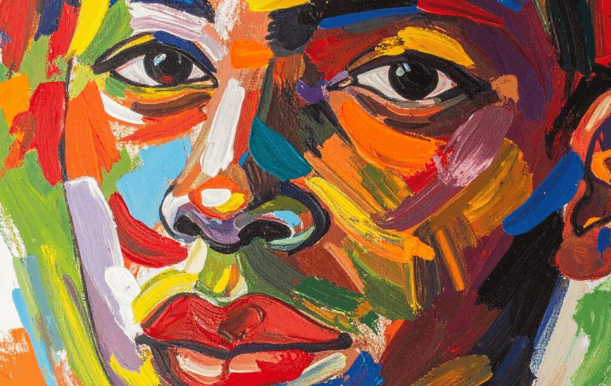 A vibrant collage representing the Artistic Poster exhibition, with segments of painting, photography, and creative text.