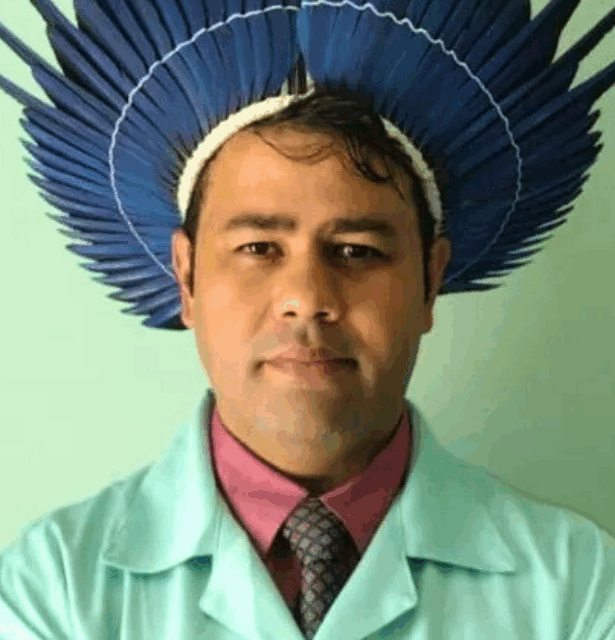 A professional headshot of Cleber Aparecido de Melo, Ph.D. in Indigenous Naturopathy and founder of the Faculdade Tupi Guarani.