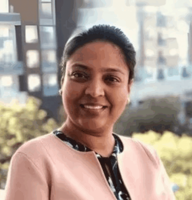 Professional headshot of Santhosshi Narayanan, Clinical Associate Professor at MD Anderson Cancer Center and speaker at WCTCIM.